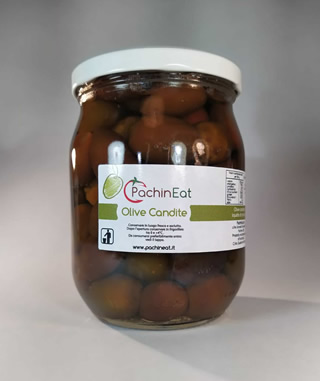 Olive Nocellara dell'Etna candite - in vaso da 580 ml